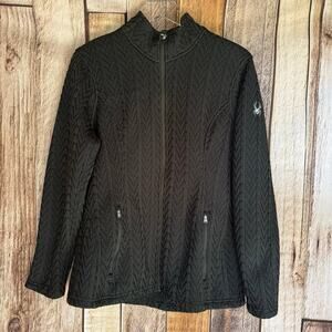 Spyder Sweater Fleece Full Zip Jacket Black Outdoor Ski Athleisure Men's XL
